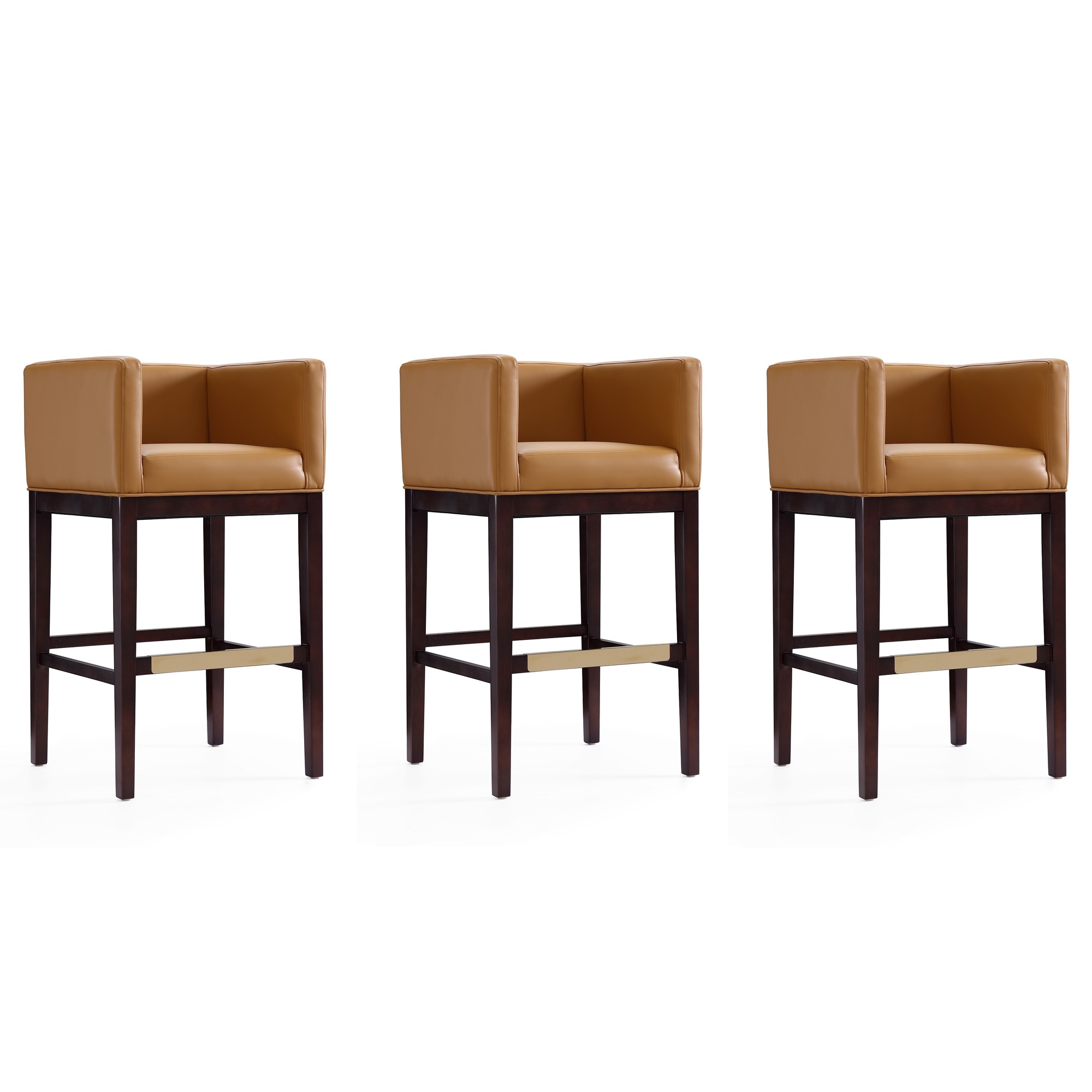Manhattan Comfort, Kingsley 38in. Camel Beech Wood Stool Set of 3 Primary Color Camel, Included (qty.) 3 Model# 3-BS012
